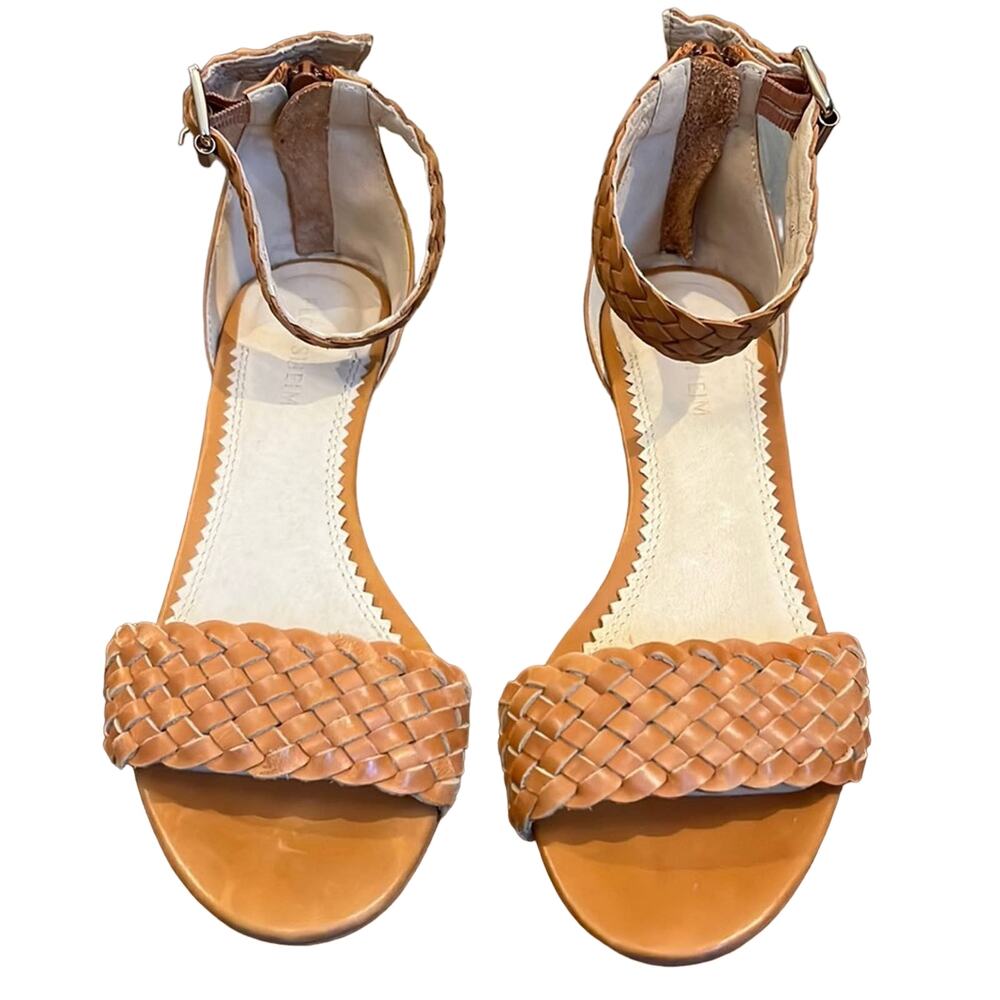 Florsheim Woman’s Leather Woven Ankle Strap Low Heel Sandals- Size 36 (6)
